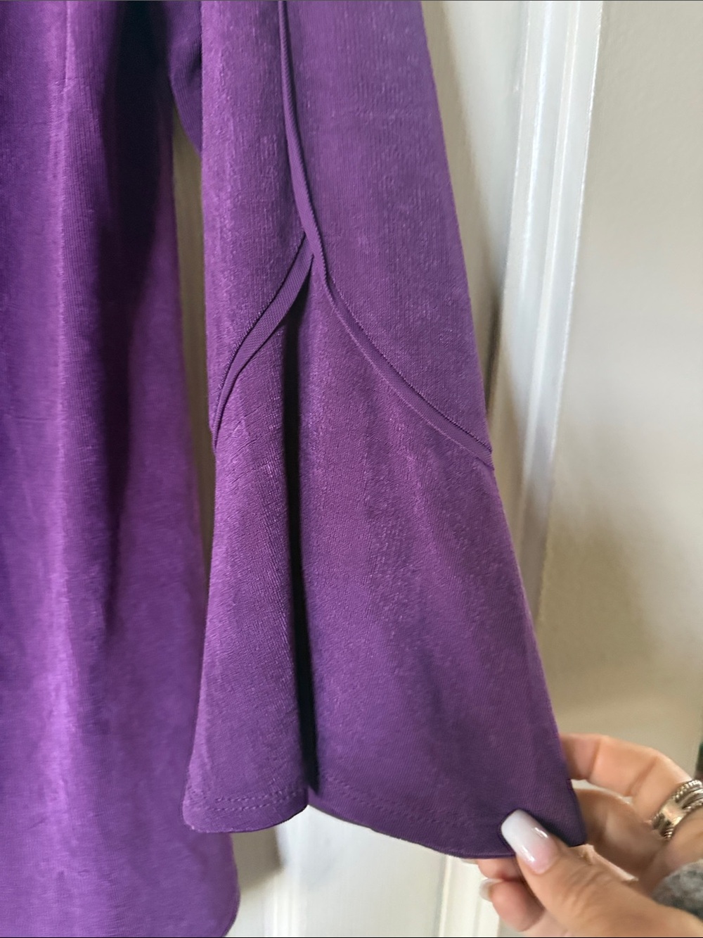Chico's Travelers Purple Boatneck Long-Sleeve Tunic - Picture 4 of 7